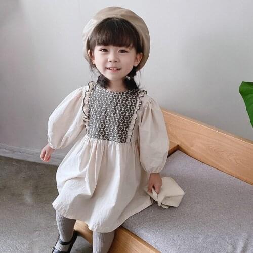 Splicing Children Spring Summer Kids Baby Girls Dresses Trendy Costume Ruffle Princess Birthday Party High Quality