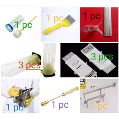 Beekeeping Tool Set Queen Bee Cage Cutting Honeyfork Smoke Pot Embedder Nest Frame Clamp