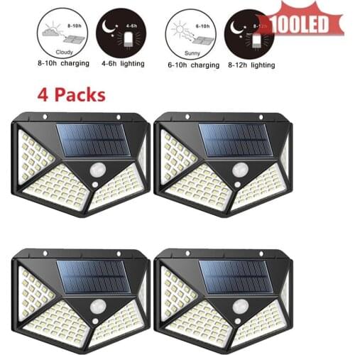 100LED Solar Light Human Body PIR Motion Sensor Wall Light Outdoor Waterproof Street Path Home Garden Energy Saving Lamp indoor