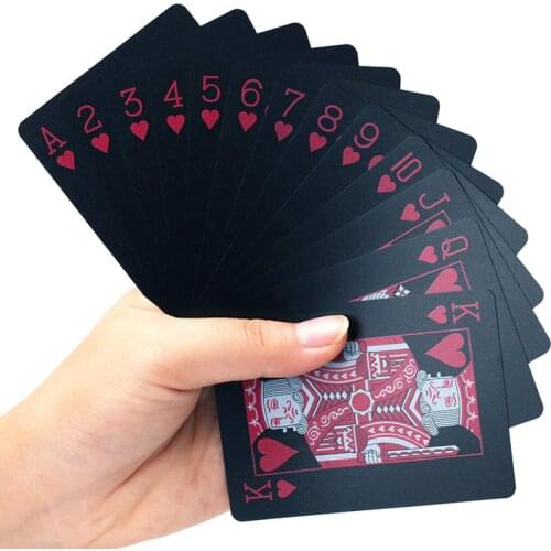 New Quality Plastic PVC Poker Waterproof Black Playing Cards Creative Gift Durable Poker