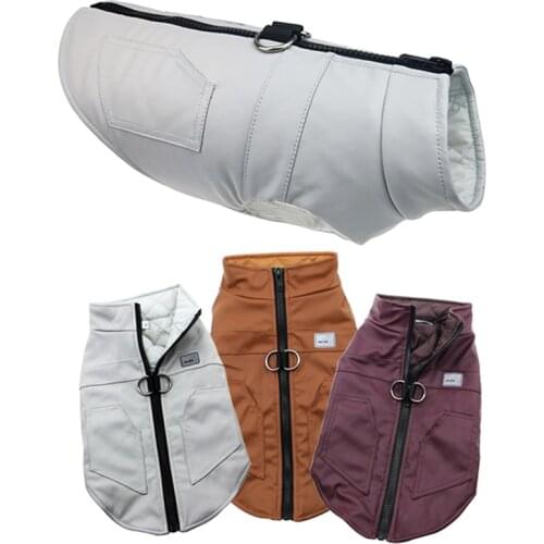 PU Leather Dog Clothes For Small Medium Dogs Winter Warm Thicken Pet Dog Clothing Puppy Jackets French Bull Dog Coat Poodle Vest