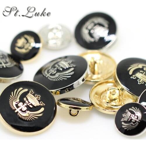 Wholesale 50pcs/lot British style metal buttons gold silver botones for clothing garment sewing accessories scrapbooking DIY