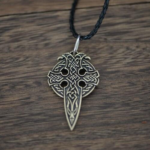 LANGHONG 10pcs Raven Necklace Viking Knot Necklace For Women Talisman Jewelry