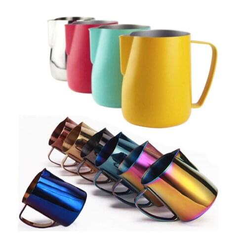 Milk Frothing Picher Stainless Steel Espresso Steaming Barista Craft Latte Cappuccino Cream Cup Jug 350/600ml Drop Shipping