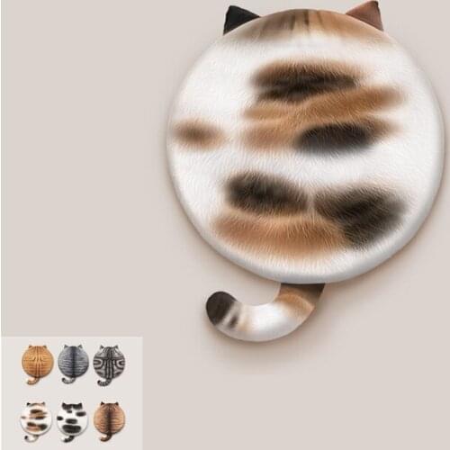 Round Cat Back Plush Suffed Toys Memory Cotton Cushion 40cm Squishy Rug Slow Rising Cute Kitten Offfice Animal Pad Car Girls Mat