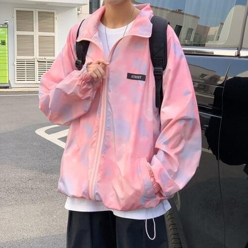 Plus Size 5XL-M Summer Unisex Thin Sun Protection Clothing Fashion Tie Dye Loose Casual Jackets Men Turn Down Collar Streetwear