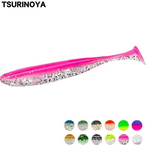 TSURINOYA 25PCS Fishing Lure 55mm 0.8g Soft Bait Maggot Fishing Bait Soft Bass Artificial Pike Bait 12pcs/bag
