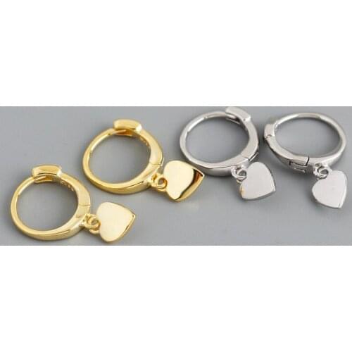 925 Sterling Silver Tassel Heart Charm Stud Earrings For Women Girls Wedding Party Romantic Elegant Jewelry Pendientes eh1077