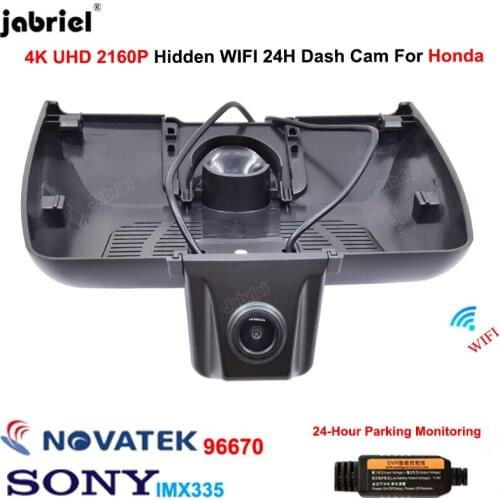 Jabriel Hidden Wifi 4K 2160P Car Dvr Dash Cam Camera Drving Recorder Dashcam For Honda Fit For Honda Jazz GR9 2019 2020 2021