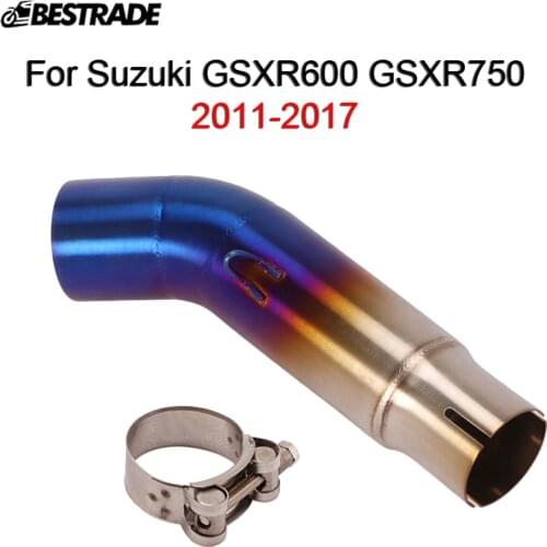 Mid Pipe For Suzuki GSXR600 GSXR750 2011-2017 Stainless Steel Motorcycle Exhaust Middle Connect Link Pipe Slip On 51mm Mufflers