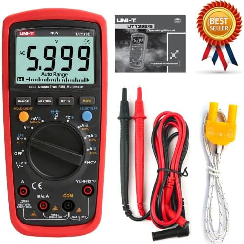 UNI-T UT139E True RMS digital multimeter, LPF (low pass filter) / LoZ (low impedance input) function / Temperature test