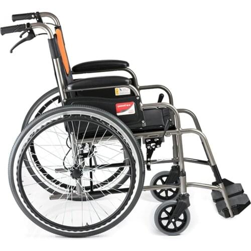 Strengthen the aluminum alloy wheelchair high load-bearing trolley for the elderly lightweight folding transport tool