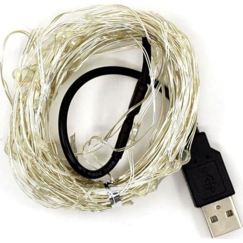 5V USB Battery Powered Waterproof Copper Wire LED Fairy String Light For Wedding Xmas Garland Holiday Party Indoor Decoration