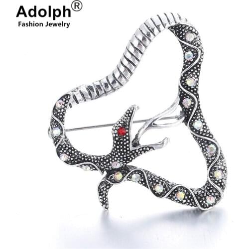 ADOLPH Star Jewelry Vintage Crystal Snake Boho Brooch Pins Woman 2018 New Luxury Bride Broochs Fashion Accessories Female Hot