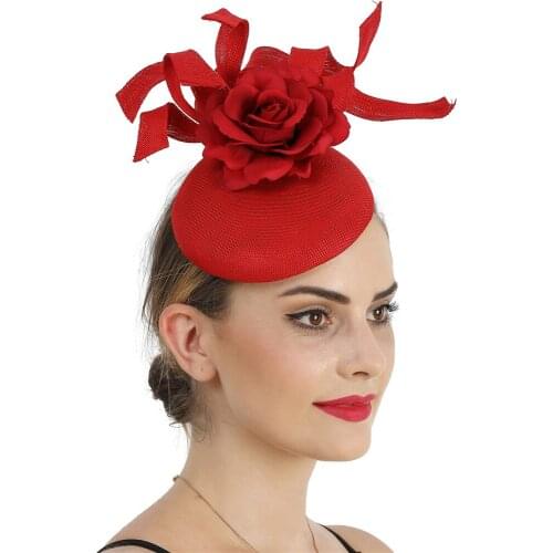 New Fashion Hair Wedding Accessories Fascinator Hat Women Bridal Mariage Hat Headwear With Hair Clip Fancy Flower Accessories