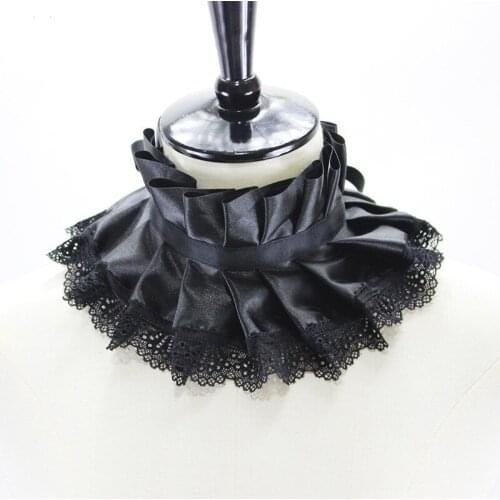 Womens Girls Vintage Stand Ruffles Collar Party Cosplay Clown Fancy Dress Accessories Fake Collar