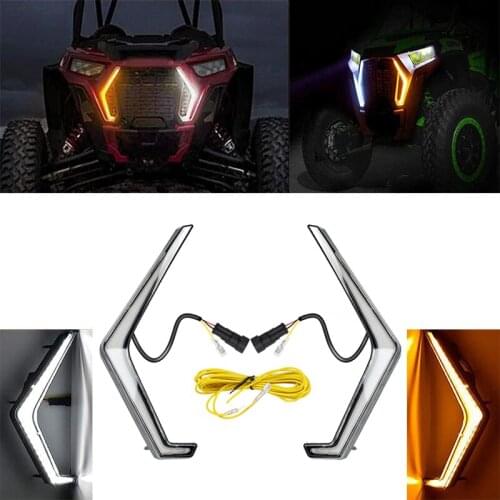 1 Pair LED Front Light Turn Signal Lamp 6500K For Polaris RZR XP Turbo S 4 Turbo Xp 1000 XP 4 XP4 Turbo S 2018 2019 2020 2021