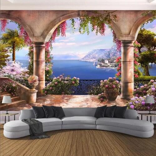 3D Wallpaper Seaside Landscape Arch Photo Wall Murals Living Room Restaurant Creative Home Decor Wall Painting Papel De Parede
