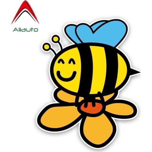 Aliauto Funny Car Sticker An Industrious Bee Sticker Car Decal Accessories PVC for Volkswagen Polo Ford BMW Audi Toyota,18*15cm