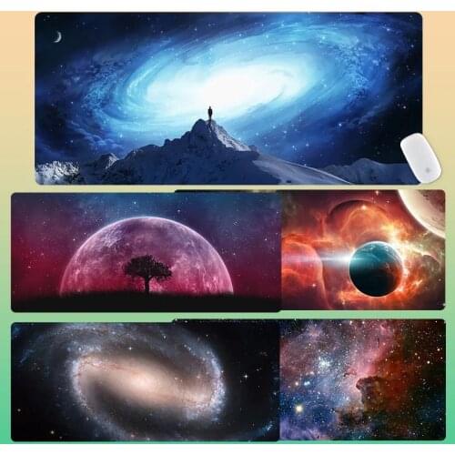 Large XXL Office Computer Desk Mat Table Keyboard Big Mouse Pad Wool Felt Laptop Cushion Desk Mat Space Aurora Mousepad Mat