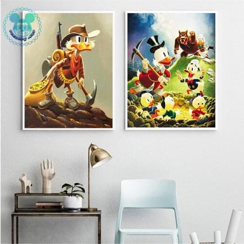 Carl Barks Scrooge Mcduck Poster Mickey Mouse Cartoon Paintings On Canvas Modern Art Decorative Wall Pictures Home Decoration