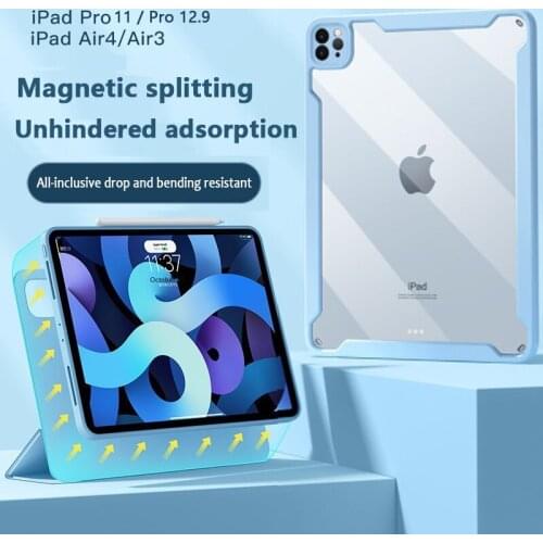 IPad Case for 2018 2020 2021iPadPro11 Pro 12.9 Cover With Pen Slot iPad Air4 Case Acrylic TUP Soft Cover for Pro11 iPad Pro 12.9