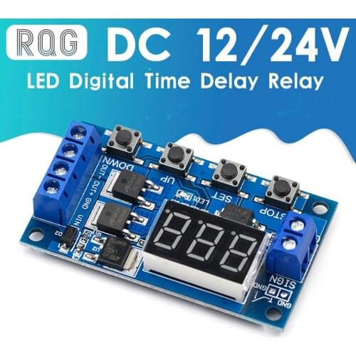 DC 12V 24V Dual MOS LED Digital Time Delay Relay Trigger Cycle Timer Delay Switch Circuit Board Timing Control Module DIY