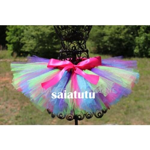 Baby Tutu Skirt Kids Clothes Outfits Baby Girls Skirt Sweet Cute Toddler Children Tulle Skirt Princess birthday Rainbow Skirt