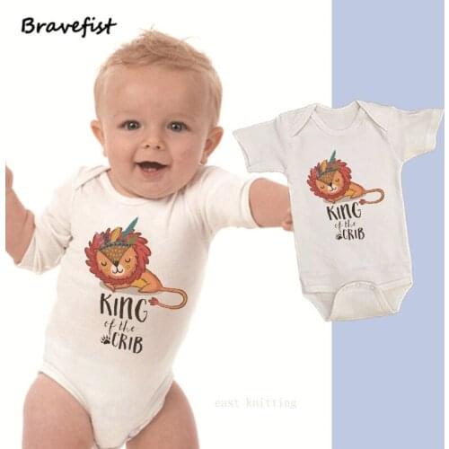 Cartoon Baby Girls Cotton Romper Funny Baby Clothes Lion Print Jumpsuit Baby Outfits Kids Clothing 0-24M Onesies Dropshipping