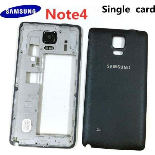 For Samsung Galaxy Note 4 N910F N910A N910P N910C Battery Back Cover + Housing Middle Frame Plate Bezel (Single card version)