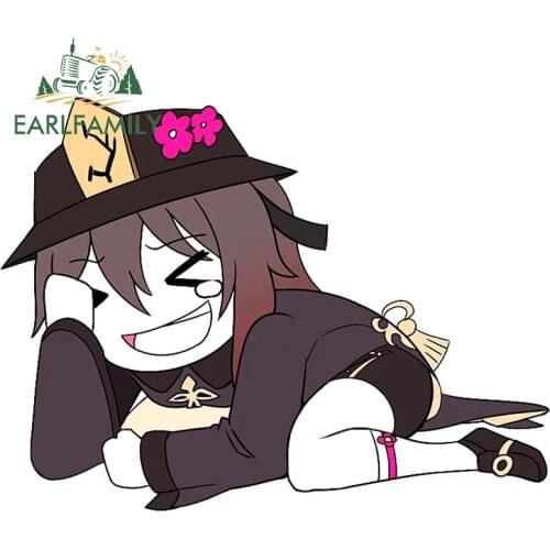 EARLFAMILY 13cm x 9.8cm for Genshin Impact Hu tao Hutao VAN Decal Waterproof Car Sticker Windshield Sunscreen Vinyl Car Wrap