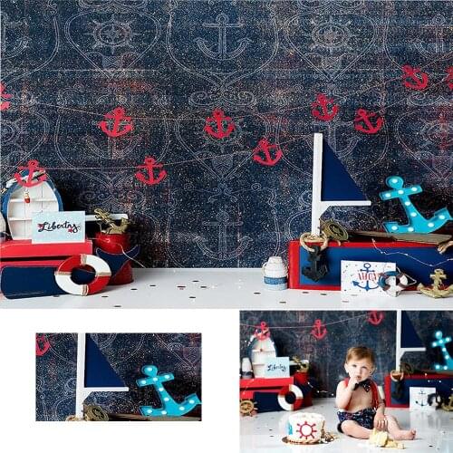 Kid Boy 1st Birthday Photography Backdrops Pirate ship Child Newborn Backdrop Baby Captain Ocean Artistic Portrait Background