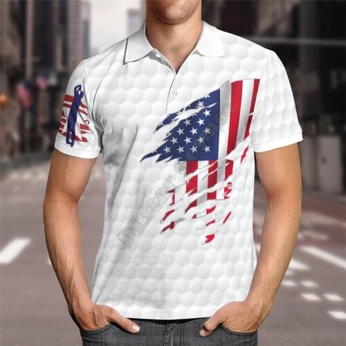 Hawaii Polo Shirt America Flag 3D All over print Polo Shirt Men for Women Short Sleeve Summer T-shirt