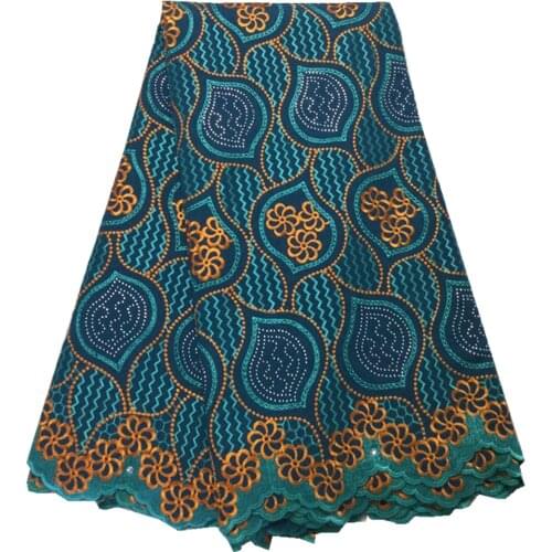 Cotton Hiigh Quality African Lace 2.5 yard Embroidery Swiss Voile Lace With Dubai Laces For Wedding Dress Sewing PL-105