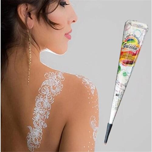 India Golecha White Plant Henna Cream Makeup Temporary Body Painting Tattoo Ink Tatto Ink Tattoo Color Ink Set Tattoo Supplies