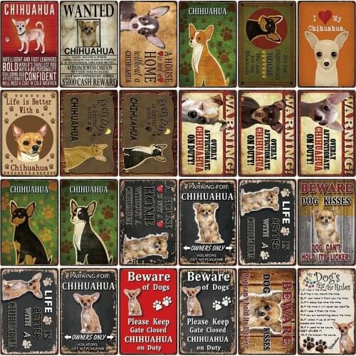 [ Kelly66 ] Warning Dog Rules With Cavalier King Charles Spaniel Metal Sign Home Decor Bar Wall Art Painting 20*30 CM Size DG-18