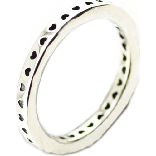 Signature Hearts Ring 925 Sterling Silver Wedding Rings for Women Silver 925 Jewelry anillos mujer Free Shipping