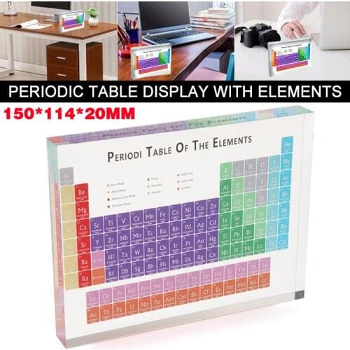 Colorful Acrylic Periodic Table of Elements Periodic Table Display With Real Elements for Kids Teaching Teachers Gifts