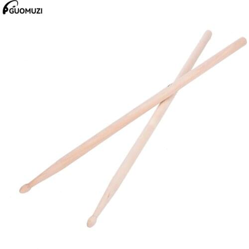 Hot Sale1 Pair 5A Maple Drum Sticks Wood Wooden Tip Band Musical Instrument Drumsticks