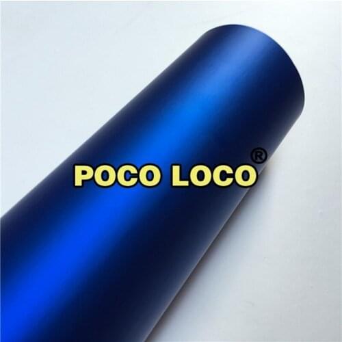 Deep Blue Satin Chrome Matte Vinyl Vehicle Wrap Car Body Film Air Bubble Free Easy Wrapping Easily Remove Not To Hurt The Paint