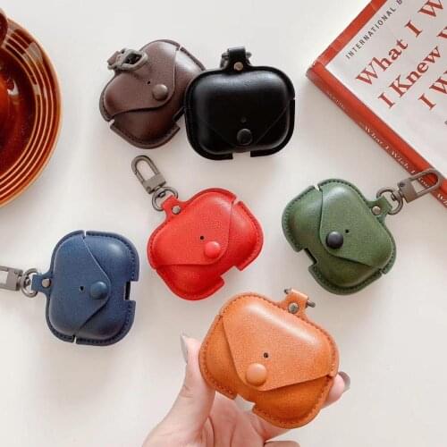 Soft Case For Apple Airpods Pro Accessories For iPhone AirPods 3 Case Key Luxury Leather Storage Bag Earphone Cover Keychain