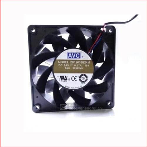 New AVC 12CM 2B12038B24M 12038 24V 0.87A high power server fan