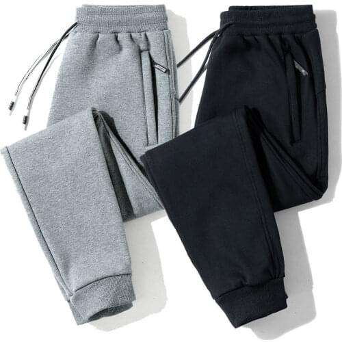 Autumn and winter 2021 mens sports pants pure cotton casual Jogging pants Plus Velvet warm Sweatpants Oversized Trousers M-8XL