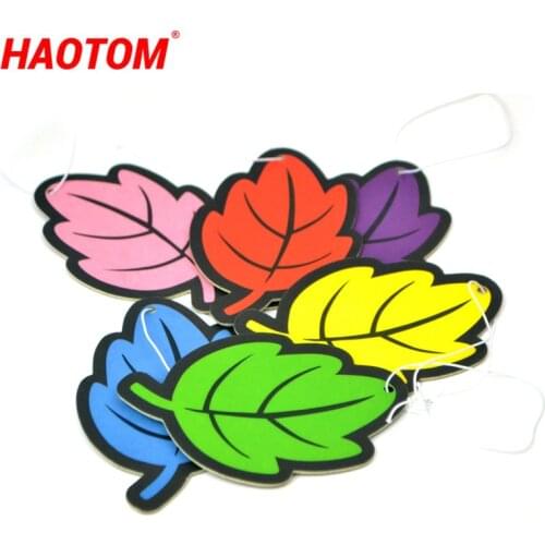 6PCS/Set Car Air Freshener Natural scented Tea Paper Hanging Vanilla perfume fragrance Leaf Shape Deodorant Interior Accessories