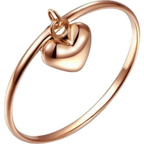 Authentic 18K Rose Gold Ring Classic Engagement Ring Design Female Women Loving Heart Wedding Rings Jewelry US 6 &9 &11 Size