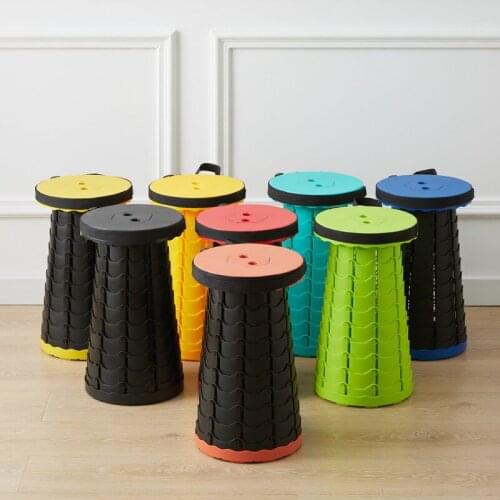 Portable Stool Collapsible Retractable Stools Telescopic Stool Folding Camping Outdoor Furniture Adjustable Seat Max Load 100KG