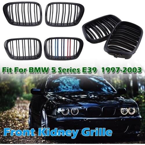 Front Bumper Kidney Grille Dual Slat Grilles Fit for BMW 5 Series E39 M5 1997-2003,Car Accessories Replacement Part