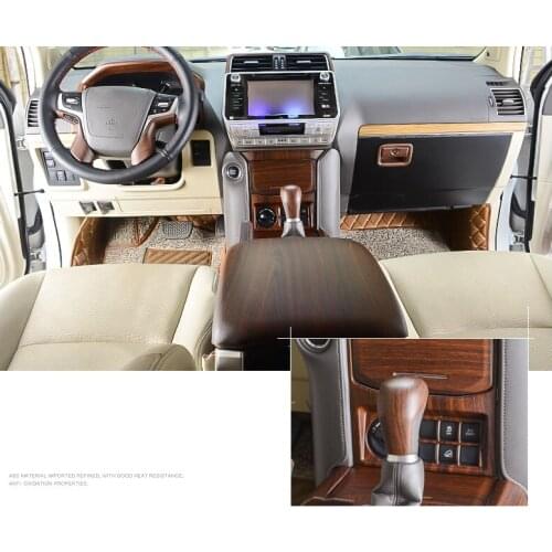 Luxury Wood Chrome For TOYOTA Prado FJ150 2018 Car Interior Decorative Frame Cover Trims Car Styling Auto Accessories