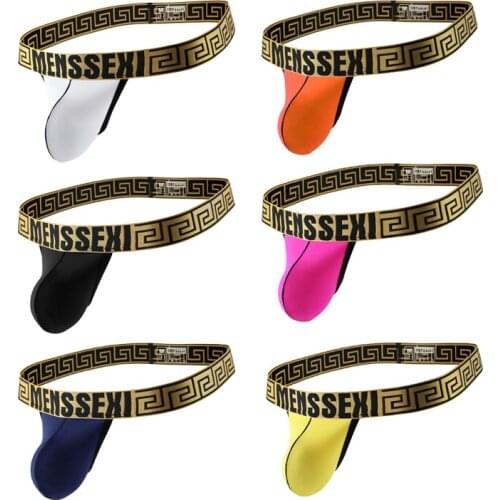 Mens sexy underwear temptation alternative sexy ice thong pants exposed buttocks clear tendons single bursa gay wrap JJ6 color