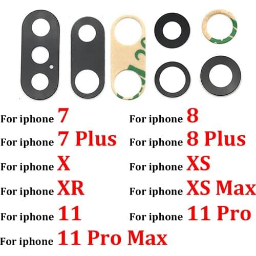 2pcs, For Iphone 6 6S 7 8 Plus X XR XS 11 12 Pro Max Mini Back Rear Camera Glass Lens Cover With Adhesive Sticker
